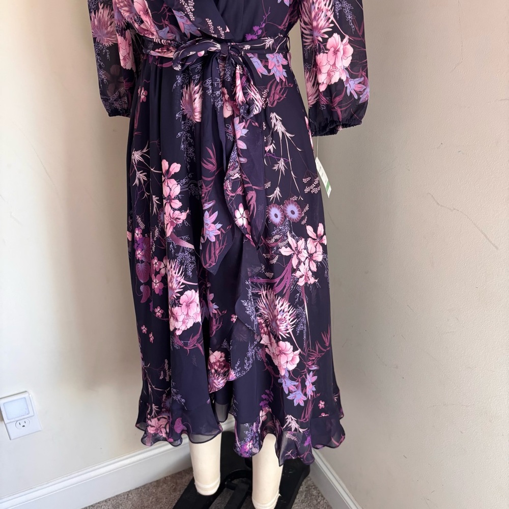 Gabby Skye Dark Floral Wrap Maxi Dress - Picture 3 of 6